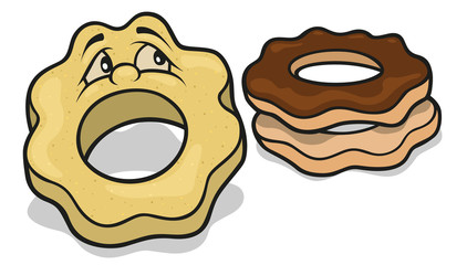 Two Sweet Cookies - Colored Cartoon illustration, Vector