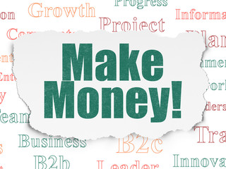 Business concept: Make Money! on Torn Paper background