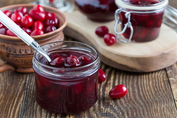 Dogwood jam and ripe cornel berries