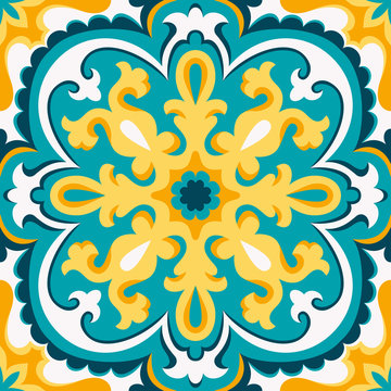 шаблон симиOriental traditional ornament,Mediterranean seamless pattern, tile design, vector illustration.