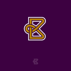 B monogram. B logo. B emblem on dark background