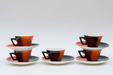 Retro porcelain coffee cup set
