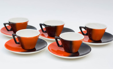 Retro porcelain coffee cup set