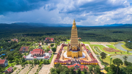 scenic view the highest golden pagoda in Thailand