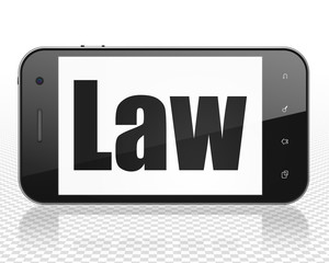 Law concept: Smartphone with Law on display