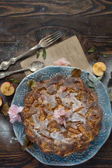 Wild bright apples and sweet apple cake