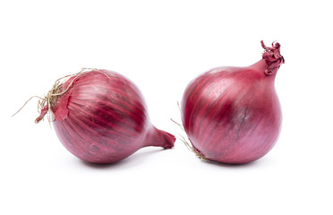 Fresh onion isolated on a white background