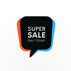 Retro bubble shape. Trendy modern banner with tittle. Clean promo sale sticker. Vector element.