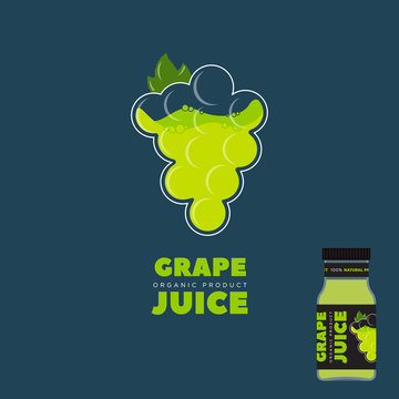 Natural Juice logo. Grape Packaging design. Label. 