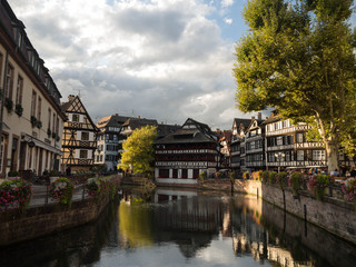 Fototapeta na wymiar The Maison de Tanneurs, or house of the tanners, is one of the most recognizable buildings in the Petite France area of the historic city center of Strasbourg, France. September, 2017
