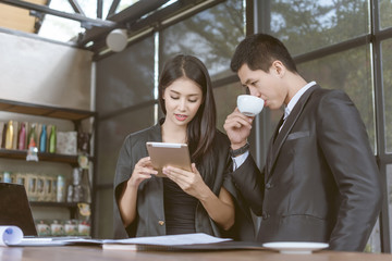 Successful business people achieving goals, Happy business people celebrating success, Group of business people.Business people sharing their ideas. Selective focus