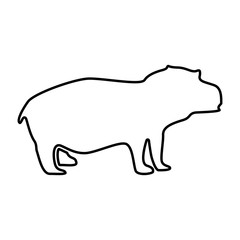 Hippopotamus it is black icon .