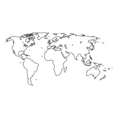 World map it is black icon .