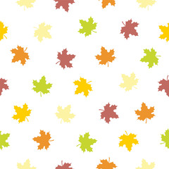 Obraz premium Autumn seamless pattern.. Fallen vector maple leaves