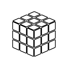 Rubic's cube game shape it is black icon .