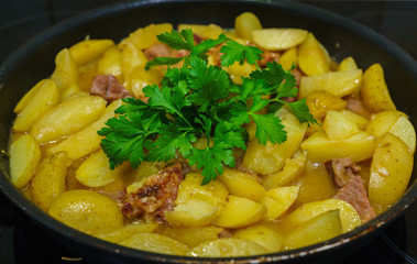 fresh veal, stewed with fresh potatoes and spices.