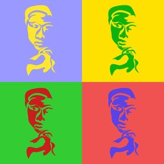 the illustration - the portraits of  man in colour.