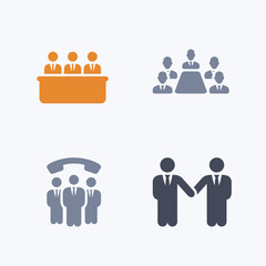 Business Relations - Carbon Icons. A set of 4 professional, pixel-aligned icons designed on a 32 x 32 pixel grid.