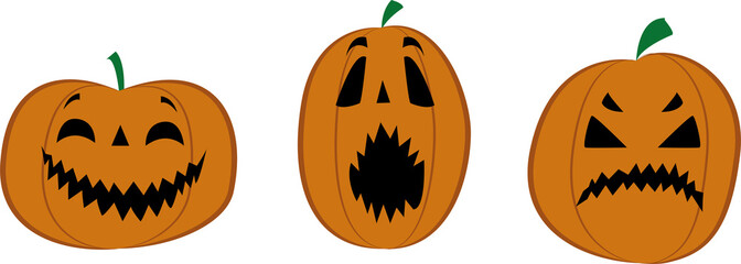 tres calabazas de halloween