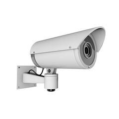 Surveillance CCTV security camera. 3D rendering