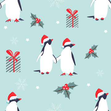 Holiday pattern with lovely penguins.