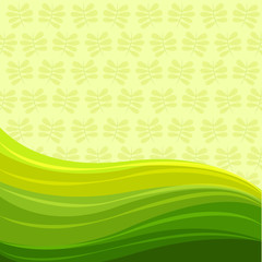 Green wavy pattern on light green background