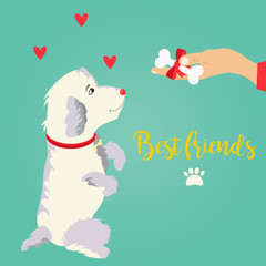 Illustration of the dog. Best friends