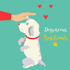 Illustration of the dog. Best friends