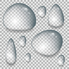 Waterdrops in different shapes