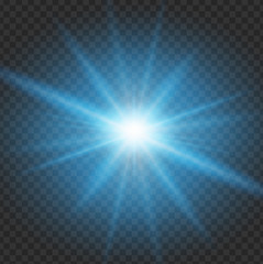 Obraz premium Blue light on gray background