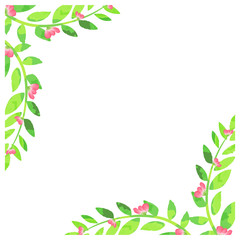 Watercolor background with pink flowers