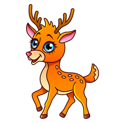 Cartoon deer isolated vector illustration