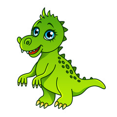 Cartoon dinosaur isolated vector illustration