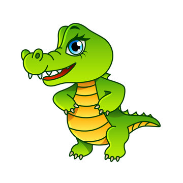 Cartoon crocodile isolated vector illustration