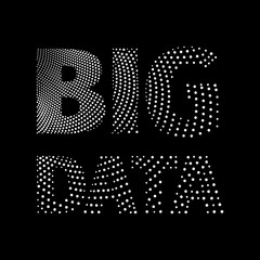 Big data conceptual inscription from a set of white dots