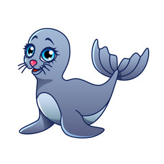 Cartoon seal isolated vector illustration