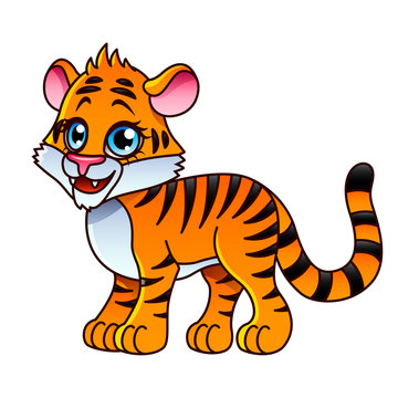 Cartoon tiger isolated vector illustration