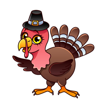 Cartoon turkey isolated vector illustration