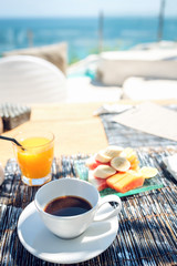 Fresh breakfast on coast