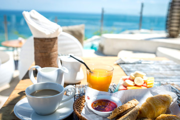 Fresh breakfast on coast
