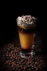 Mojito cold drink of different tastes on a black background