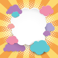 Border design with colorful clouds