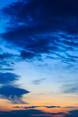 beautiful colorful sky and cloud in twilight time background