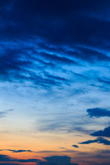 beautiful colorful sky and cloud in twilight time background