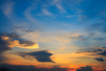beautiful colorful sky and cloud in twilight time background