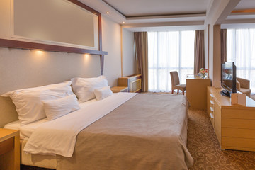 Fototapeta premium Interior of a hotel bedroom