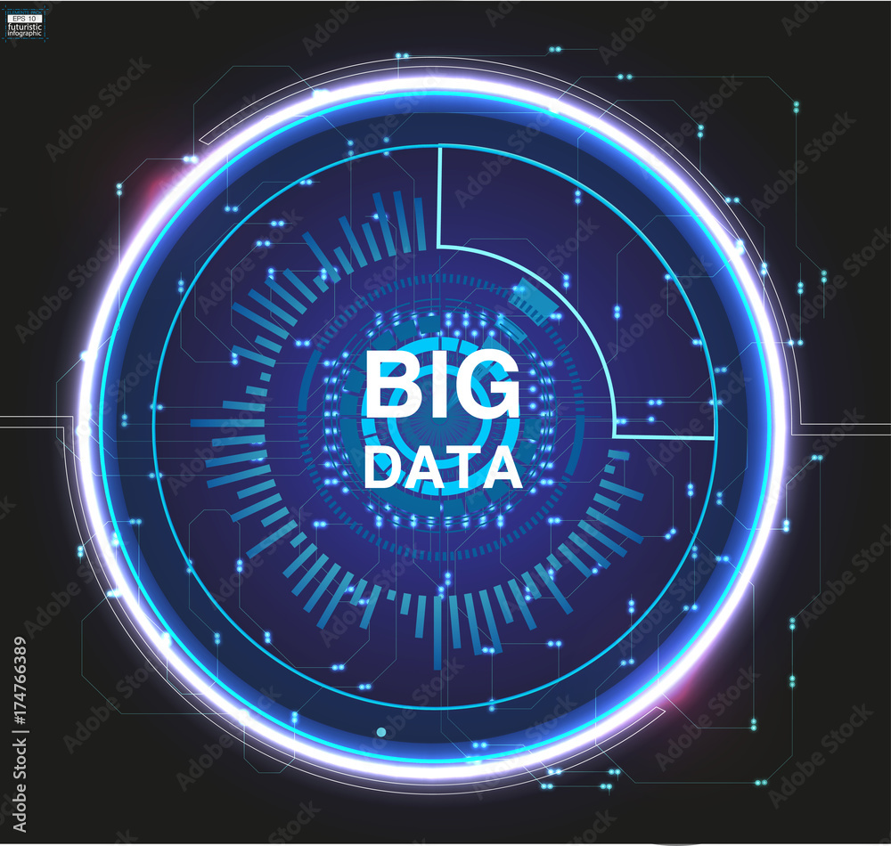 Poster big data visualization. graphic abstract background. vector illustration. data visual concept.