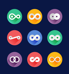 Infinity symbol icons bright vector illustration