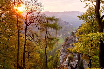 Fototapeta premium rocky countryside in saxony