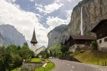 Fototapeta na wymiar Lauterbrunnen valley in Switzerland in Alps